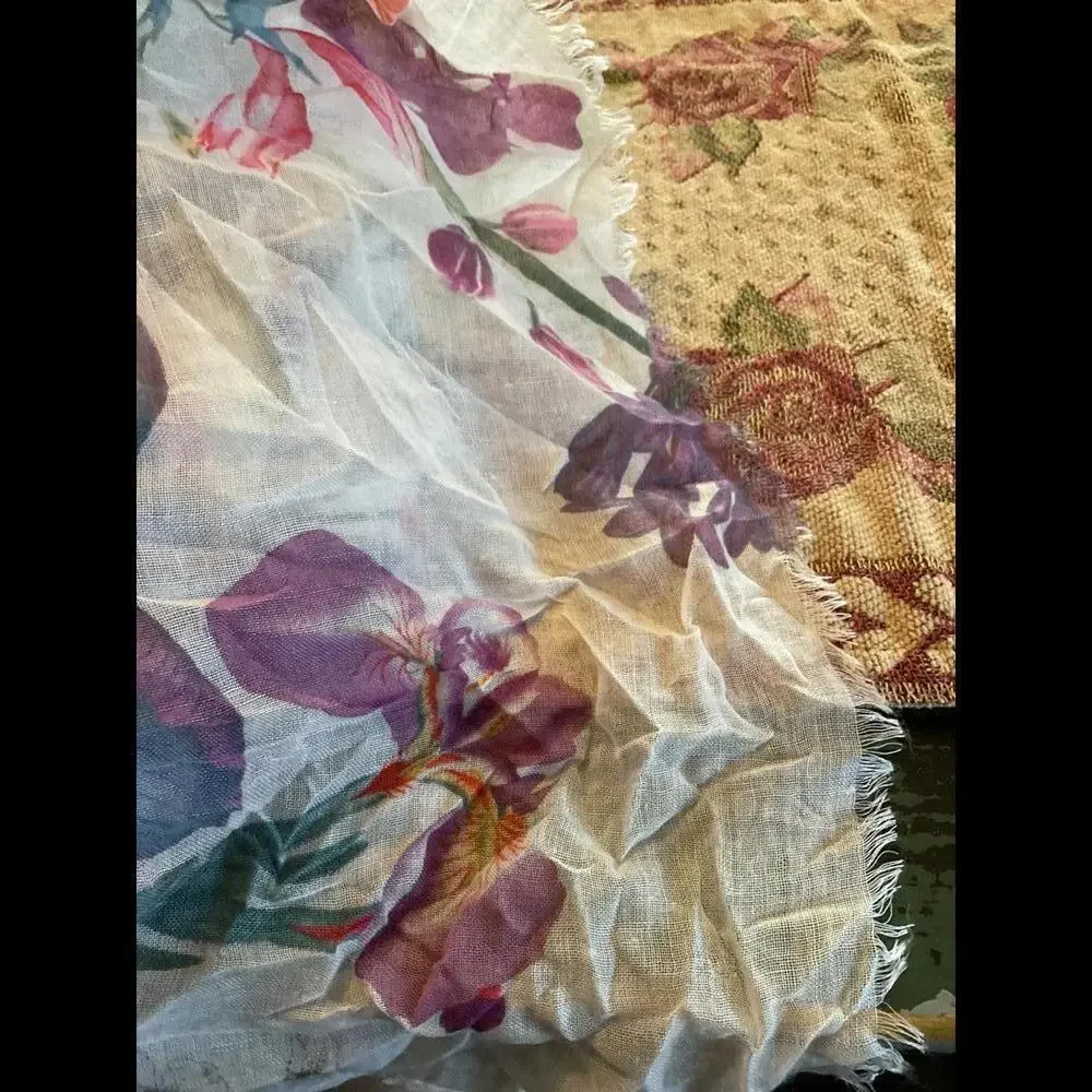 Floral Pattern Lightweight Scarf Shawl/Wrap